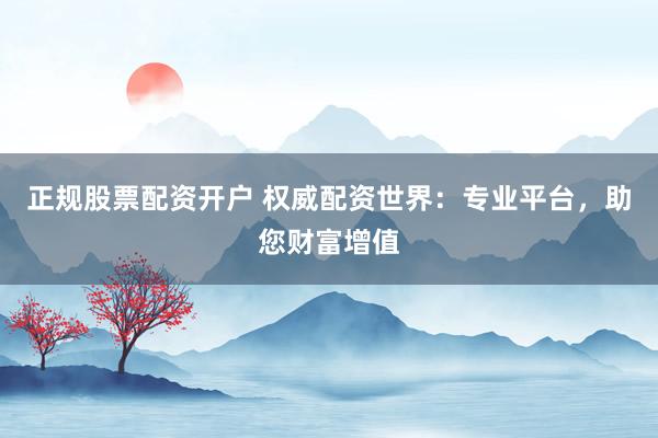 正规股票配资开户 权威配资世界：专业平台，助您财富增值