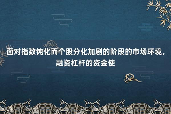面对指数钝化而个股分化加剧的阶段的市场环境，融资杠杆的资金使