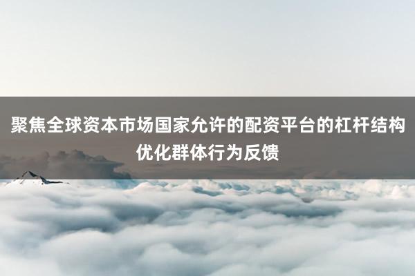 聚焦全球资本市场国家允许的配资平台的杠杆结构优化群体行为反馈