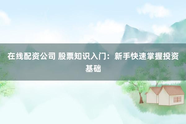 在线配资公司 股票知识入门：新手快速掌握投资基础